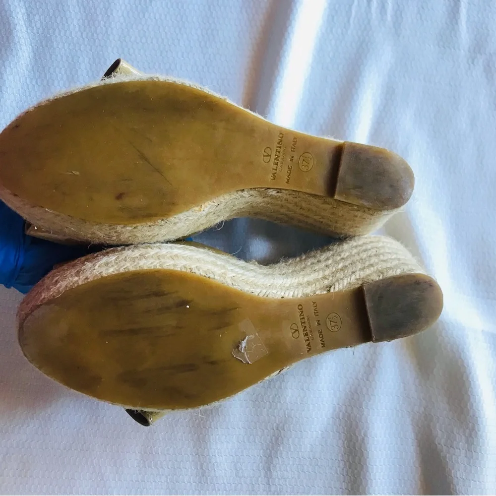 Valentino Yellow Wedge Sandals